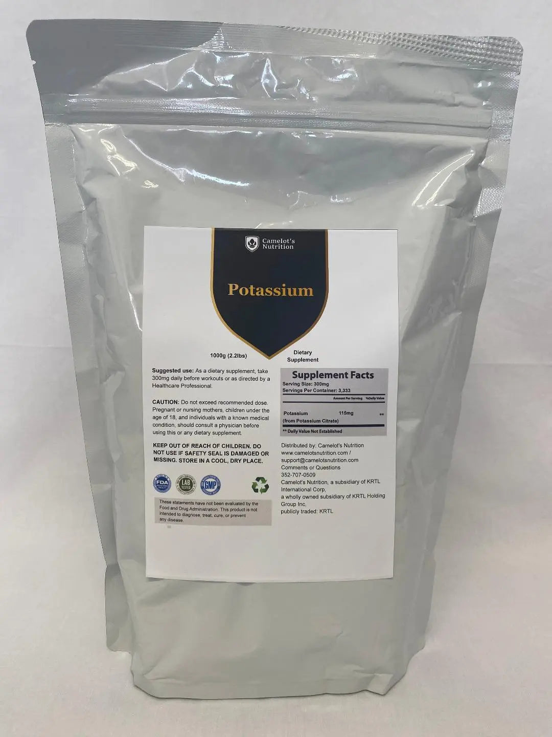 Potassium 1000g Camelot's Nutrition